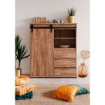 Buffet - marrakesch 53a - ch�ne - 1 porte - 3 tiroirs - style industriel - loft