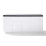 Buffet meuble de rangement coloris blanc mat gris béton - longueur 175 x hauteur 80 x profondeur 40 cm ... Buffet meuble de rangement coloris blanc mat gris béton - longueur 175 x hauteur 80 x profondeur 40 cm ...