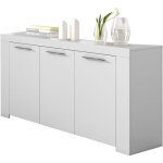 Buffet meuble de salle  manger de 3 portes coloris blanc artic - 144 cm (longueur) x 80 cm (hauteur) ...