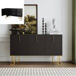 Buffet moderne 3 portes - m�tal noir - �tag�res r�glables - design contemporain
