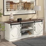 Buffet - modernluxe - 150x40x60cm - 2 portes coulissantes - �tag�res r�glables - style industriel - blanc ...