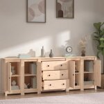 Buffet - mothinessto - ly4506 - bois massif de pin - 4 portes - 1 tiroir - 230x35x80 cm