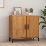 Buffet - mothinessto - mod�le marron - 75x35x70 cm - bois de pin massif recycl� - vintage