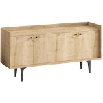 Buffet - navi - 4 portes - 150 x 80 x 40 cm - ch�ne saphir