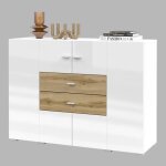 Buffet petit modèle 120cm collection kobee 2 portes et 2 tiroirs. couleur blanc et chêne. 121x89x39 blanc ... Buffet petit modèle 120cm collection kobee 2 portes et 2 tiroirs. couleur blanc et chêne. 121x89x39 blanc ...