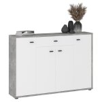 Buffet ravoda 4 portes 1 tiroir 117x85x30 cm meuble de rangement avec �tag�res et tiroir pour salon ou ...