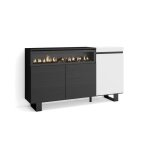 Buffet bahut enfilade 150x35x87cm 3 portes 1feu électrique led effet flamme blanc et noir rf2503 Buffet bahut enfilade 150x35x87cm 3 portes 1feu électrique led effet flamme blanc et noir rf2503