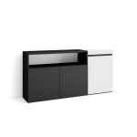 Buffet bahut enfilade 150x35x75cm 3 portes blanc et noir rf2500