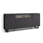 Buffet bahut enfilade meuble de s�jour 200x35x87cm noir rf2295