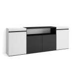 Buffet bahut enfilade meuble de s�jour 200x35x75cm blanc et noir rf2296