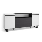 Buffet bahut enfilade meuble de séjour 200x35x87cm blanc et noir rf2297 Buffet bahut enfilade meuble de séjour 200x35x87cm blanc et noir rf2297