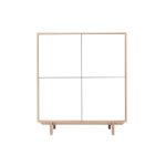 Miliboo - buffet haut scandinave bois et blanc 4 portes l110 cm sid