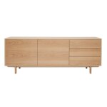Miliboo - buffet scandinave en bois clair 2 portes 3 tiroirs l195cm sid