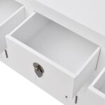 Buffet en style chinois en bois massif - vingvo - blanc - 4 tiroirs et 3 armoires