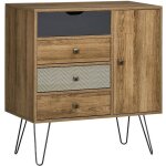 Homcom - meuble de rangement - mdf - 79x39x86cm - marron