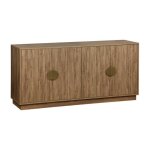 Buffet exotique effet bois de manguier rainuré 4 portes 160cm celian Buffet exotique effet bois de manguier rainuré 4 portes 160cm celian