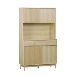 Buffet décor bois 4 portes 3 tiroirs 110 cm linear Buffet décor bois 4 portes 3 tiroirs 110 cm linear