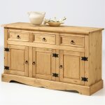 Buffet salle � manger tequila en bois massif l 154 cm avec 3 portes battantes et 3 tiroirs spacieux coloris ...
