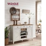 Buffet avec 3 tiroirs avec portes tagre rglable style campagne 40 x 1145 x 80 cm blanc rustique et ...