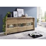 Buffet avec vitrine - bois massif dacacia laqu� (bois naturel) - design naturel - pure edge 708