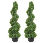 Buis topiaire artificiel - vevor - topiaire artificielle spirale 2 plantes dco 91cm 10 feuilles remplaables ...