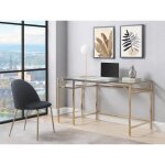 Bureau avec 2 tagres - verre tremp et acier - dor - tizio de pascal morabito
