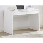 Bureau avec 2 tiroirs - mdf - blanc laqu - vacela
