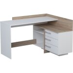 Bureau dangle 3 tiroirs - décor chêne et blanc - l 1285 x p 1057 x h 832 cm - thales Bureau dangle 3 tiroirs - décor chêne et blanc - l 1285 x p 1057 x h 832 cm - thales