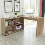 Bureau dangle - vidaxl - chne - 4 tagres - montage facile - design contemporain