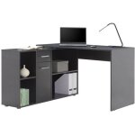 Bureau dangle carmen table avec meuble de rangement int�gr� 4 �tag�res 1 porte et 1 tiroir d�cor b�ton ...