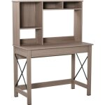 Homcom - bureau biblioth�que 2 en 1 - panneaux de particules classe e1 - 105x50x137. 5cm - brun