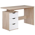 Bureau samo 120x53 cm en bois de couleur chne sonoma et blanc