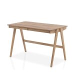Bureau 2 tiroirs en bois massif chne clair - bu16008 - bois naturel - terre de nuit