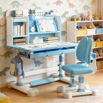 Bureau et chaise pour enfant flasidu avec support de lecture casier crochet et porte stylo - hauteur ...