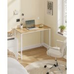 Bureau pour bureau chambre 50 x 100 x 76 cm style moderne cadre en m�tal couleur ch�ne naturel et blanc ...