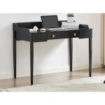 Bureau console avec 1 tiroir - mdf - noir mat - renevi de pascal morabito