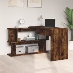 Bureau dangle - omabeta - chne fum - 200x50x76 cm - bois dingnierie - design contemporain