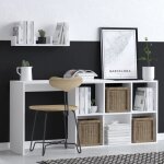 Bureau d�tude �l�gant - jack - blanc / ch�ne - 145 x 74 x 45 cm