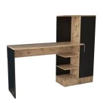 Bureau d�tude moderne - ct2 - pin atlantique / noir - 1523 x 95 x 50 cm