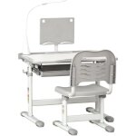 Ensemble chaise et bureau pour enfants - homcom - lampe led hauteur r�glable plateau inclin� support ...