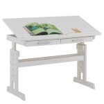 Bureau enfant �colier junior olivia table � dessin r�glable en hauteur et pupitre inclinable avec 2 tiroirs ...