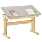 Bureau enfant �colier junior olivia table � dessin r�glable en hauteur et pupitre inclinable 2 tiroirs ...