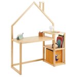 Bureau enfant nivia en forme de maison en pin massif bureau chambre enfant bois en pin massif coloris ...