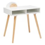 Bureau denfant primaire en mdf - pin coloris blanc - naturel - longueur 87 x profondeur 47 x hauteur ...