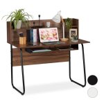 Relaxdays bureau etag�res sous plaque de travail etag�re plus sortie de c�blehxlxp:109x120x60 cm choix ...