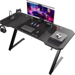 Bureau gaming - gtplayer - 120x60 cm - plateau fibre de carbone antid�rapant - pieds acier en z - accessoires ...