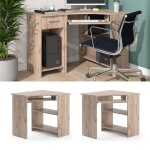 Bureau informatique en angle vicco - odin sonoma - surface rsistante aux rayures - design contemporain ...