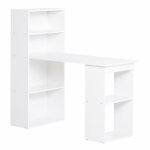Homcom - bureau - bois - 120x55x120cm - blanc