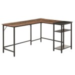 Homcom - bureau dangle - bois - 150x120x75cm - marron