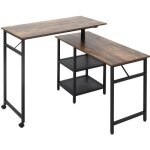 Bureau dangle homcom panneau de particule 180x50x100cm marron